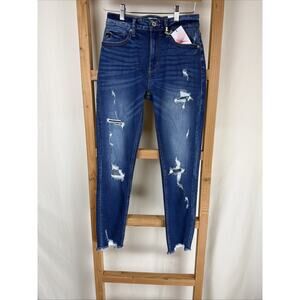 NWT Kancan Blue High-Rise Ankle Skinny Jeans 25 #0798